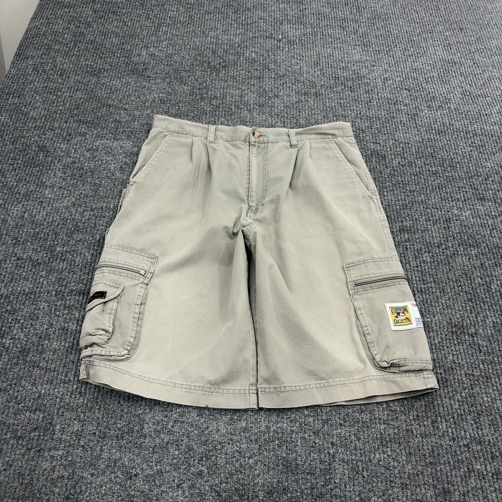 Vintage MLB Mitchell & Ness Cargo Shorts Men M Tan Cotton Cooperstown Collection